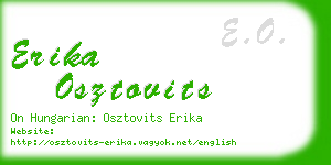 erika osztovits business card